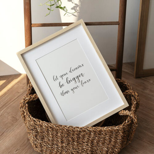 let your dream be bigger than your fears handlettered print