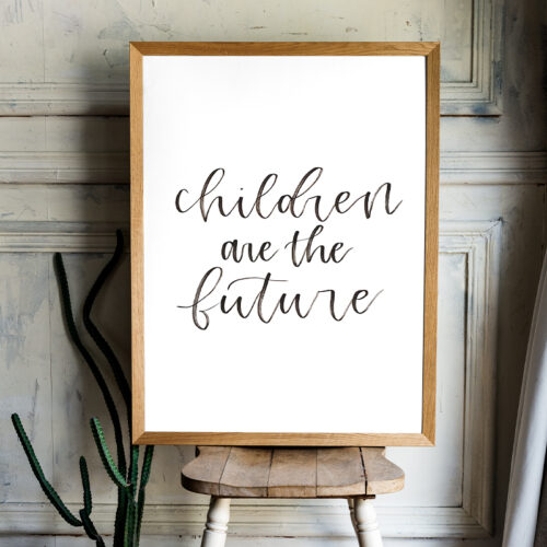 empowering childhood quote handlettered print