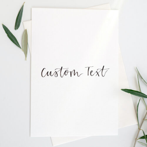 custom text handlettered print